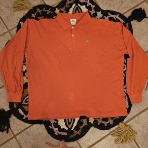🔥🔥 Y2K Lacoste Men's Polo in Bold Orange 🔥🔥 SIZE L
